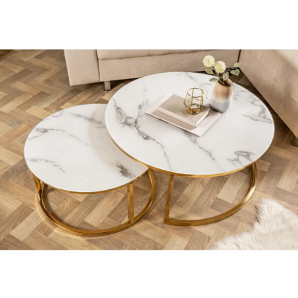 Set măsuţe de cafea Gold Marble